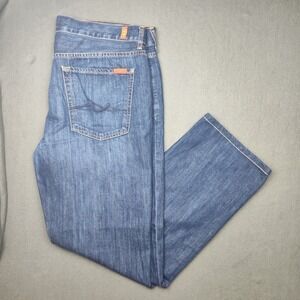 7 For All Mankind Jeans Mens 36x30 Blue Straight Leg 100% Cotton Denim Pants